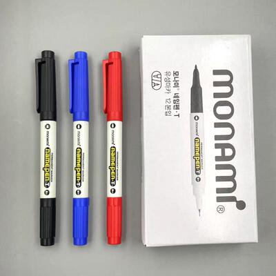 慕那美04018 韩国进口monami粗细双头油性速干记号笔 勾线笔防水