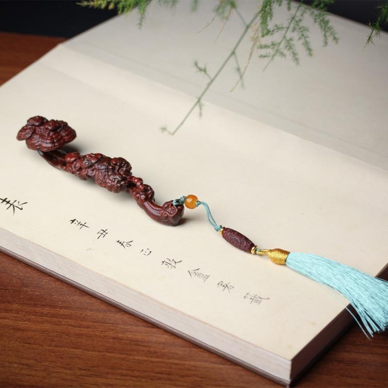 直供紫檀木雕刻林芝如意摆件木把玩件手把件文玩居家摆饰