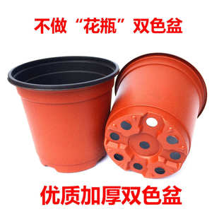 双色塑料花盆二代胜达盆花双色盆加厚耐用抗老化性强种植双色花盆