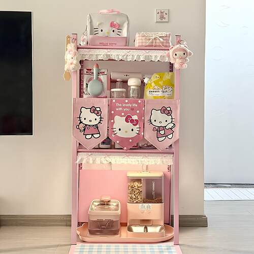 kitty猫食堂上方粉色置物架