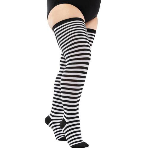 1 Pair Halloween Women Plus Size Striped Long Socks Anti Sli
