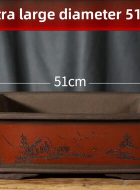 紫色粘土矩形花盆大直径树木种植超过30超大马槽花盆陶瓷花盆特惠