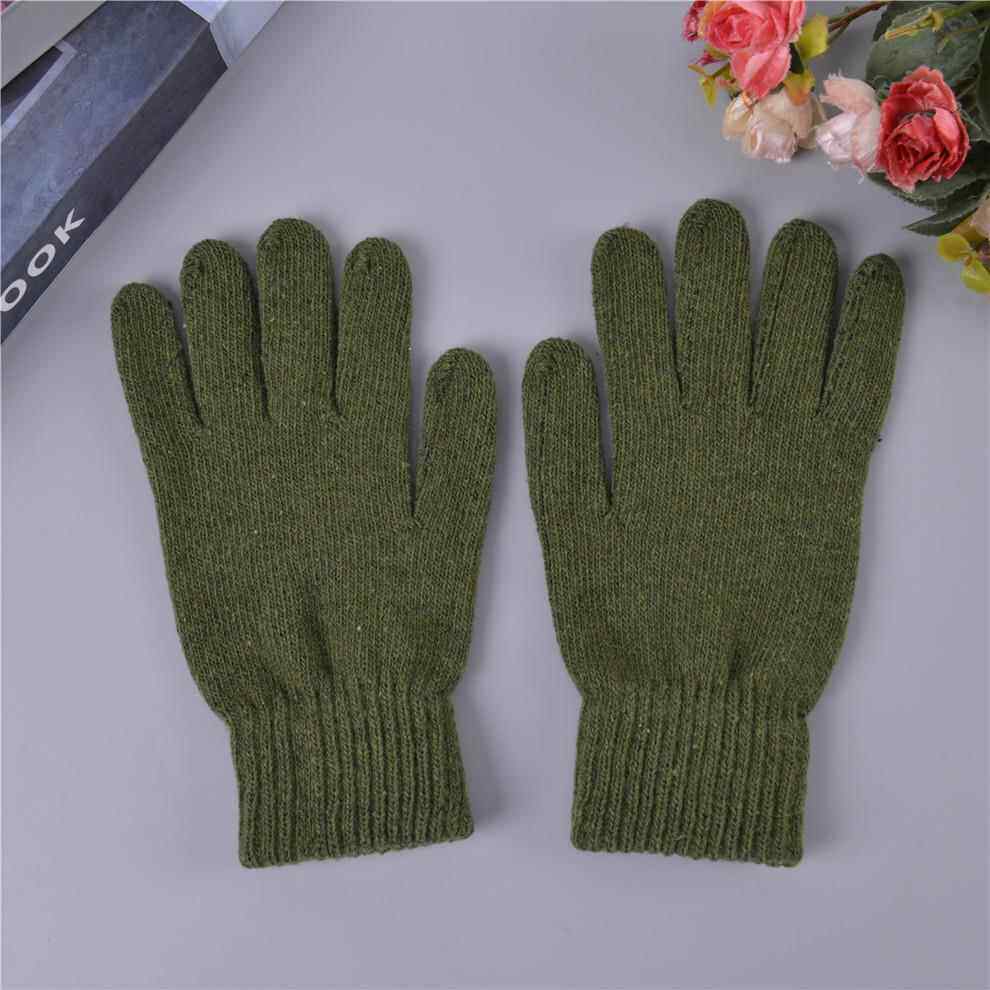 冬季男手套军绿色拉毛保暖部队训练男女针织做操影视军迷