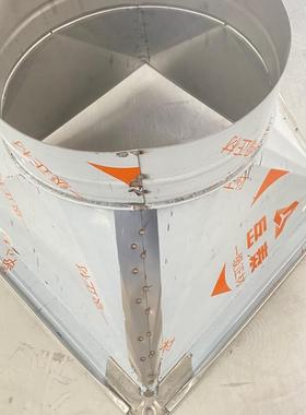 不锈方变风机转接口净化器钢天变径圆头排烟管道方地圆风机VZI配