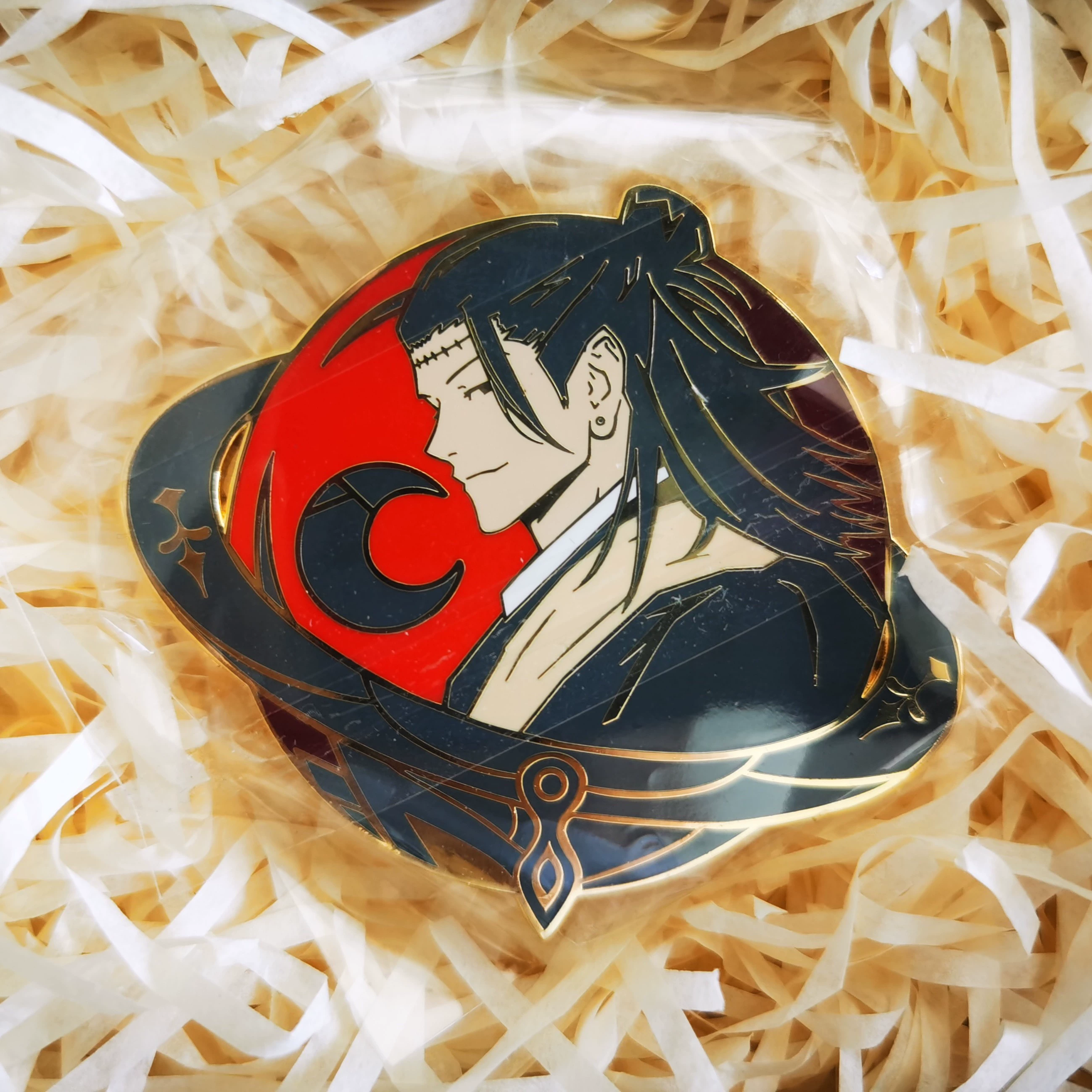 COSJK Anime Jujutsu Kaisen Gojo Satoru Metal Chain Badge Button Brooch Pins Collection Fashion Medal Pendant Souvenir Toy Cosplay Gift -Zentai shop online O1CN01KUCdiG1NzADXfYDZs !!0 rate.jpg