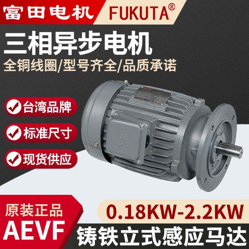 台湾富田AEVF0.18W三相异步电机 FUUTA铸铁立式马达双电压