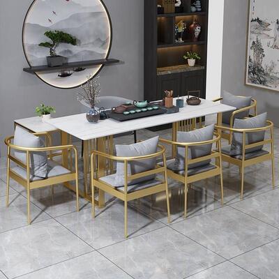 7轻BKR茶奢新中式桌现代茶桌椅组合岩板茶T办公洽谈茶台家桌用泡