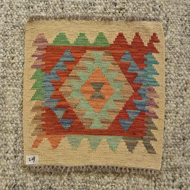 新款小块阿汗进口ilim挂毯装饰毯k垫 民族方毯垫富薄毯桌垫工 手