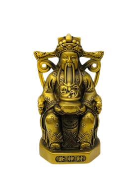 纯黄铜财神像家居供奉摆件铜器金属工艺品纯铜仿古摆件义乌小商品