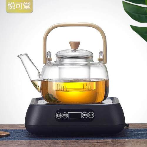 电陶炉家用小型茶炉煮茶器电热炉耐高温高硼硅玻璃壶煮茶器电陶炉