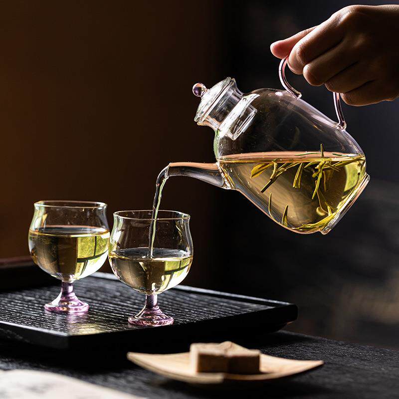 观岚中式茶壶耐热玻璃绿茶壶茶具套装高硼硅复古仿宋茶壶泡茶器