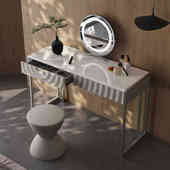 柜超奢化妆化妆式 晶石现代轻意设计师小户型梳妆台桌极简卧室简约