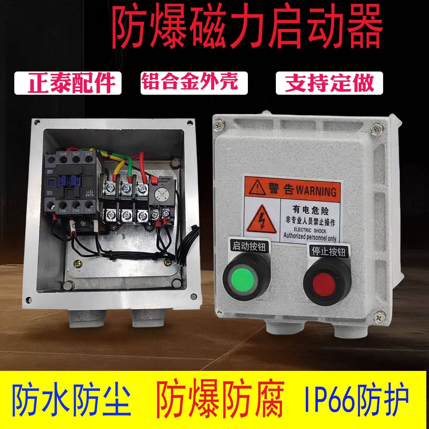 防爆磁力启动器按钮箱风机水泵起动器开关配电箱380V220V电动机盒