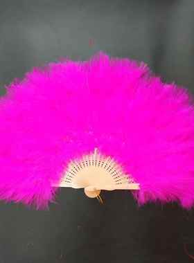 厂家全绒羽毛扇子舞蹈功夫舞台表演道具服装旗袍走秀