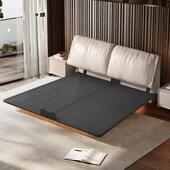 大象耳朵铁艺碳素钢铁架床意式 轻奢悬浮双人床真皮头层牛皮主卧