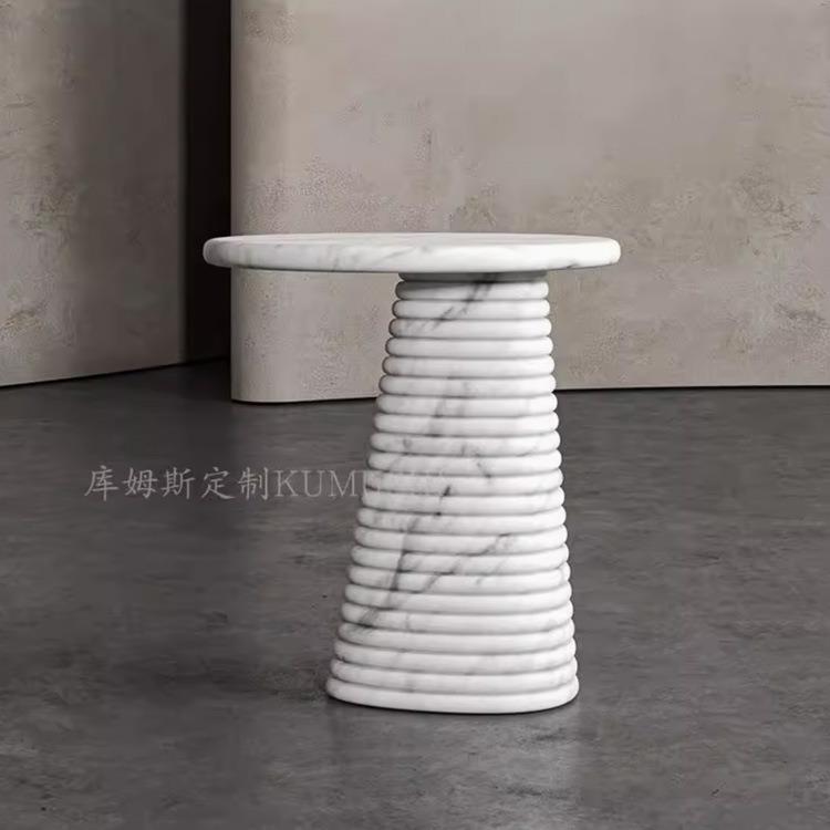天然大理石边几艺术风格类型设计师款式沙发边桌