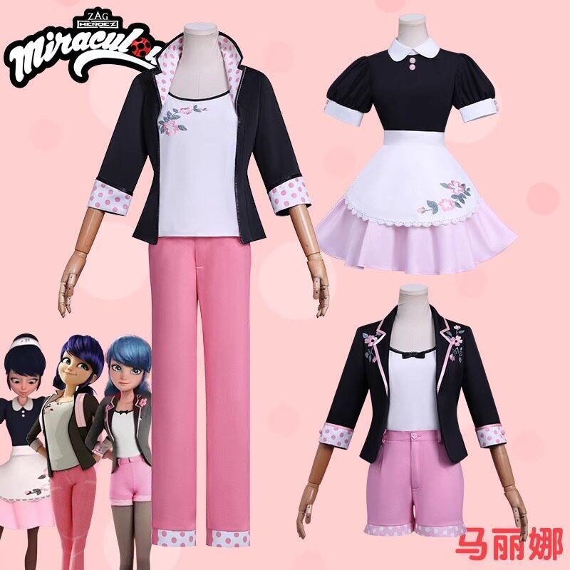 懒猫瓢虫雷迪cos服少女奇迹西装常服cosplay服装玛丽娜短裤粉色装