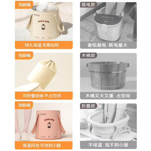 可折叠洗脚盆泡脚泡脚高深足浴桶