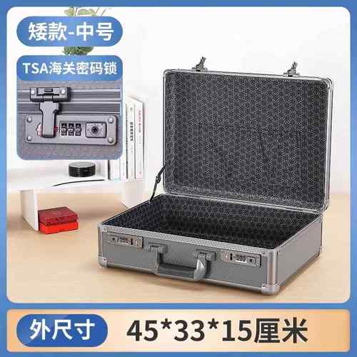 正品家用小型保险箱双海关密码手提密箱铝锁合保管盒证书证件贵重