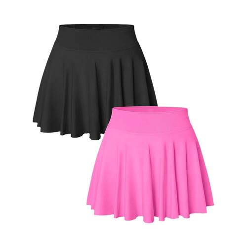 Womens Ladies Solid Daily Outdoor Pocket Sports Skort,