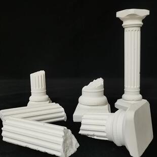 建筑废墟罗马柱水泥混凝土鱼缸造景创意装饰水泥布景欧式摆件