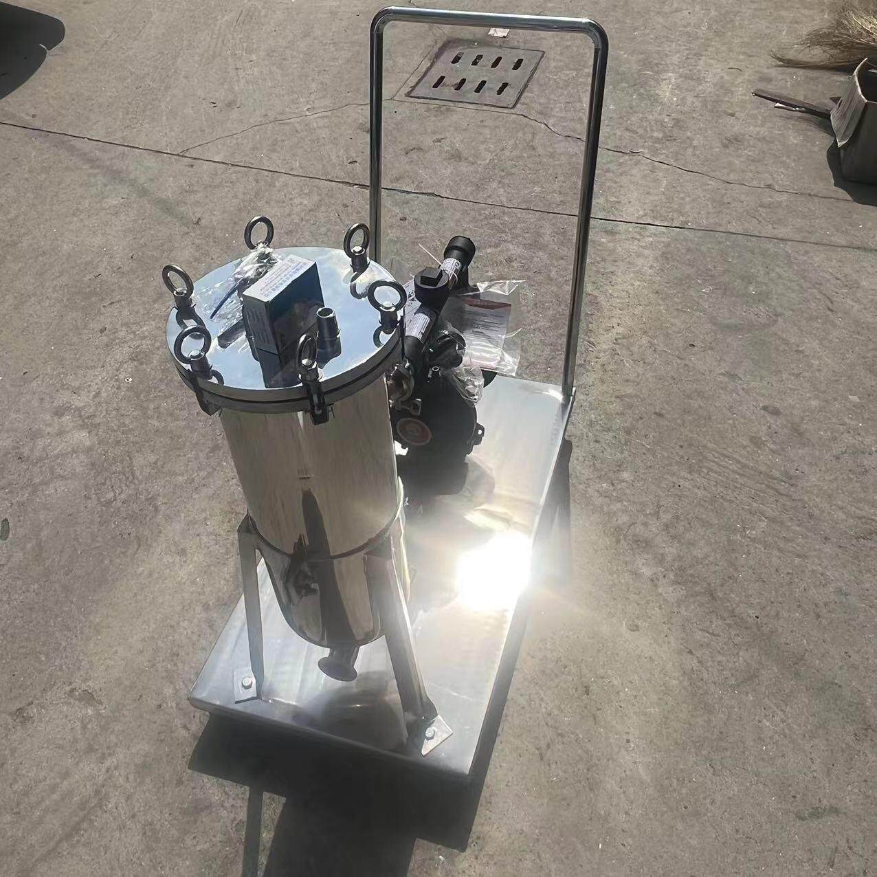 温州厂家热销定 制不锈钢推车过滤器 移动袋式过滤器隔膜泵过滤器