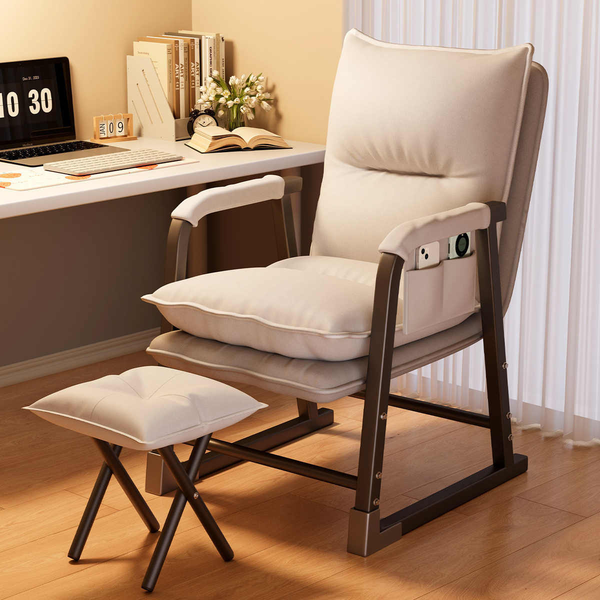 折叠躺椅家用舒服久坐电脑椅大学生宿舍椅子午休办公室两用靠背椅