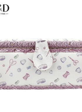 D&D-亚马逊A款中号缝纫工具针线盒欧式布艺篮缝补材料收纳手提篮