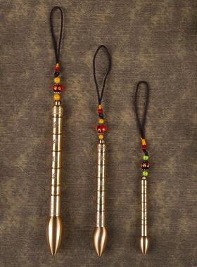 黄铜文昌笔金榜题名挂件纯铜笔摆件送学生礼物七彩宝石可随身携带