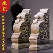 石雕门墩抱鼓石门前一对中式 汉白玉石鼓门鼓彷古石狮子镇宅摆件