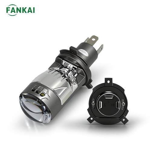 H4直插MO1J双光透镜矩阵LED大灯远近一体超亮汽车摩托两用大功率