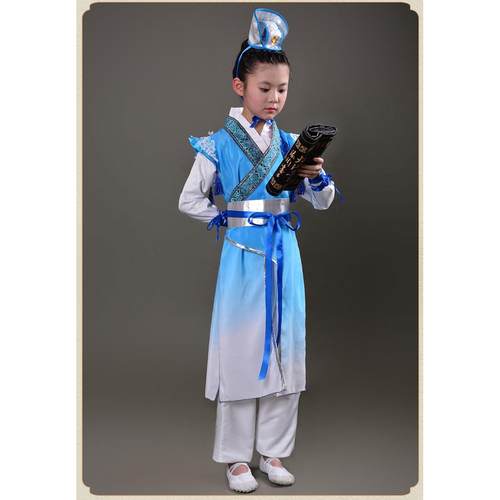 高档儿童古装演出服童侠服汉服小生孩台话剧表演服装影视侠男客士