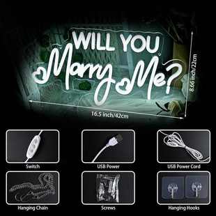 marry 饰灯布置造型灯氛围灯发光led灯牌 me情人节霓虹灯求婚装