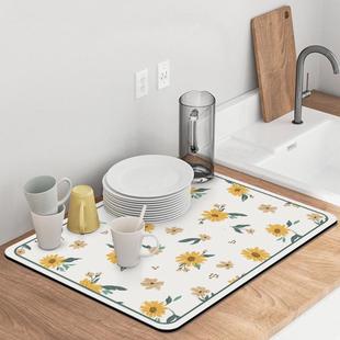 厨房沥水垫子吧台矽藻泥吸水杯垫茶台隔热垫子碗盘杯子免洗干干燥