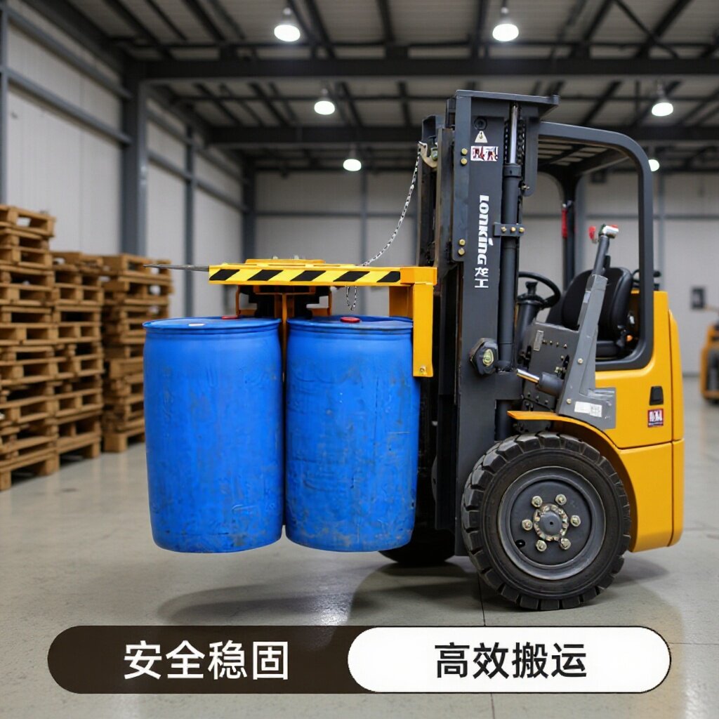 油桶夹具叉车专用200L抓桶器yl4工厂物流搬运神器装卸4桶鹰嘴属具