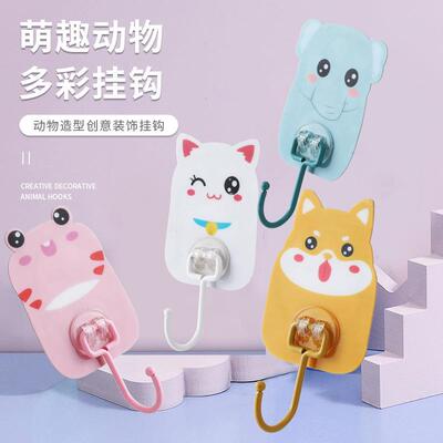Cute cartoon hooks with strong adhesive, perfect for hanging