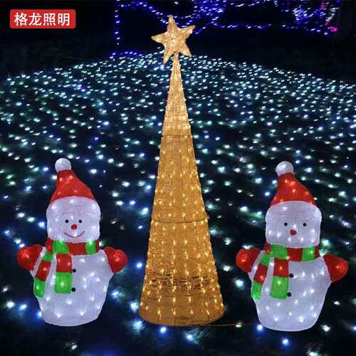 led发光立体人物滴胶雪人造型灯户外商场节日亮化防水氛围装饰灯