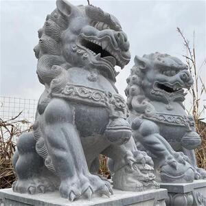 供应石雕狮子景区石雕大象花岗岩石雕麒麟园林动物摆件景区摆件