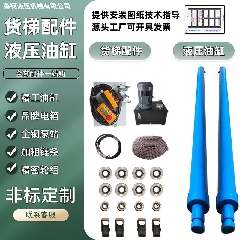 厂房货梯升降机全套配件单双向长行程液压油缸家用别墅电梯泵站图片