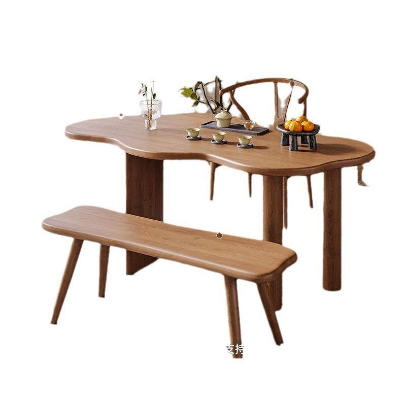 北欧实木茶桌家用阳台客厅云朵茶台创意异形简约小户型原木茶桌椅