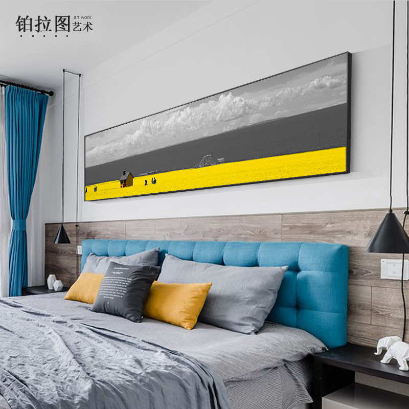 现代简约客厅装饰画黑白工业风沙发背景墙挂画北欧轻奢卧室床头画图片