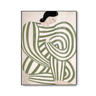 北欧马蒂斯玄关装 饰画侘寂风抽象挂画高级感大幅落地画客厅极简