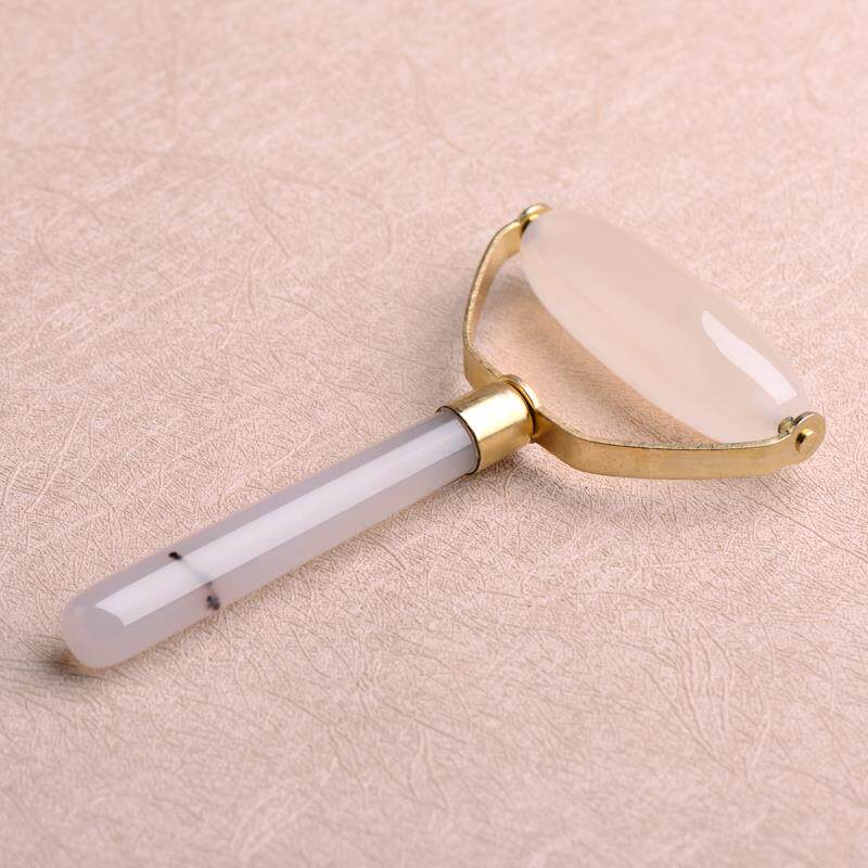 正品天然瑙白玉髓推脸器玉滚轮玛脸部按器面玉部推瘦脸美摩容器按