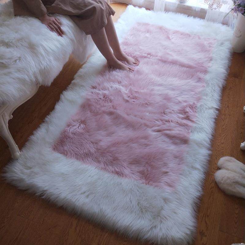 正品羊毛粉红色心礼形长毛绒地毯婚房床边毯子女彷的儿房可爱凸窗