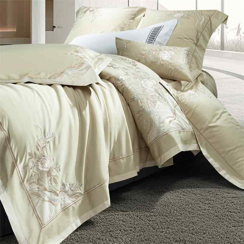 20支刺绣长绒棉四0件套纯棉全棉床单被套轻奢秋床NUI冬床上用笠品