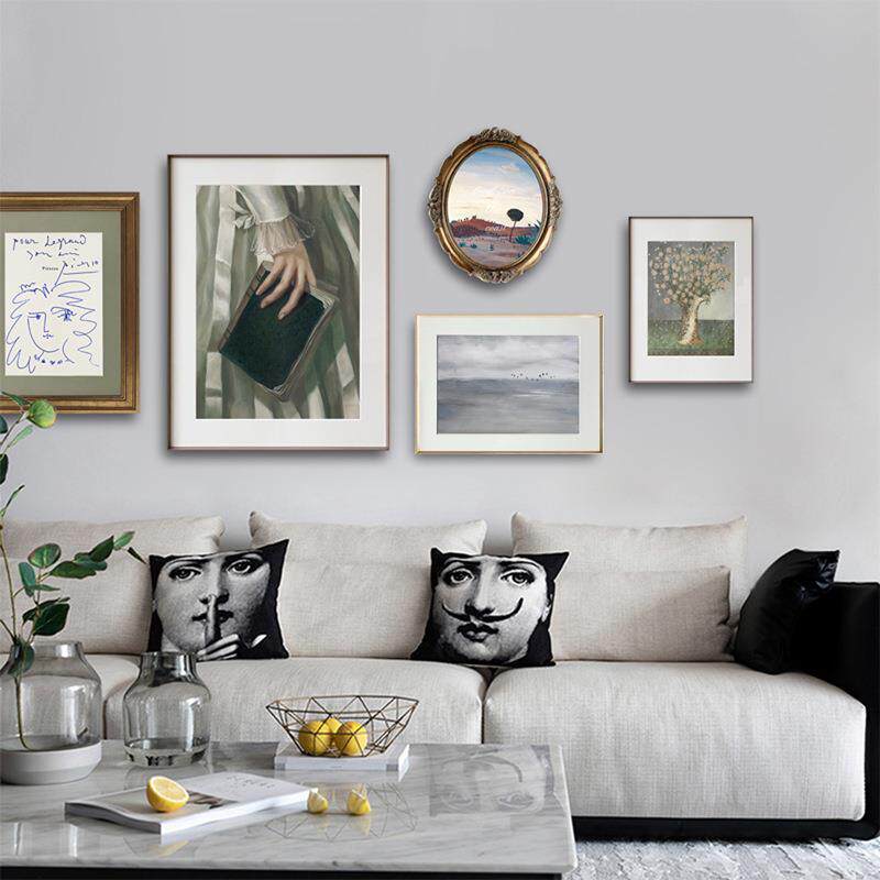 现代简约色彩组合装饰画美式欧式客厅餐厅创意背景画书房挂画A274