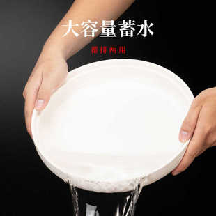 干泡台石头轻奢现代茶盘托盘 陶瓷小干泡盘茶盘家用茶具茶台储水式