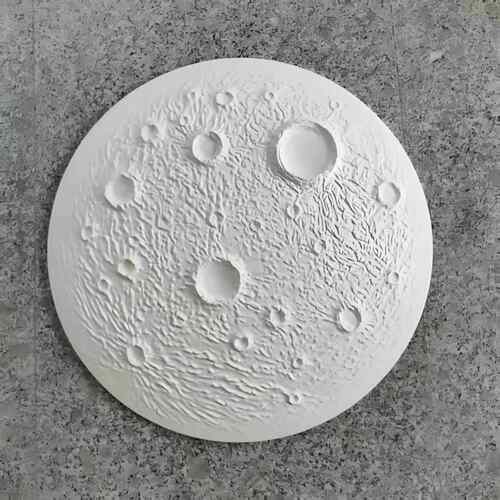 网红爆款3D立体月球石膏浮雕壁画背景墙月亮灯月球圆盘投射灯盘