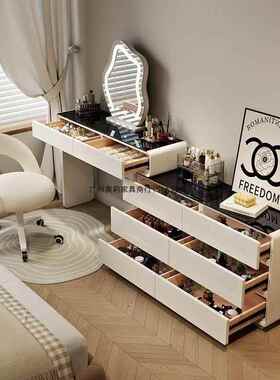 超薄极窄380-120c梳妆台一体斗柜卧床尾m柜室超0窄化妆台奶油风