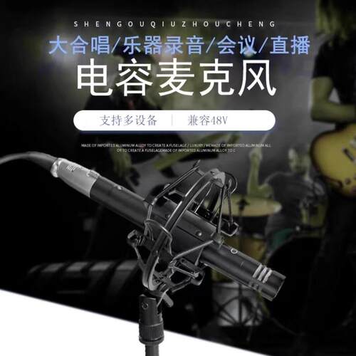 小振膜乐器唱K歌吉他录音有线话筒合唱立体声专业电容麦克风